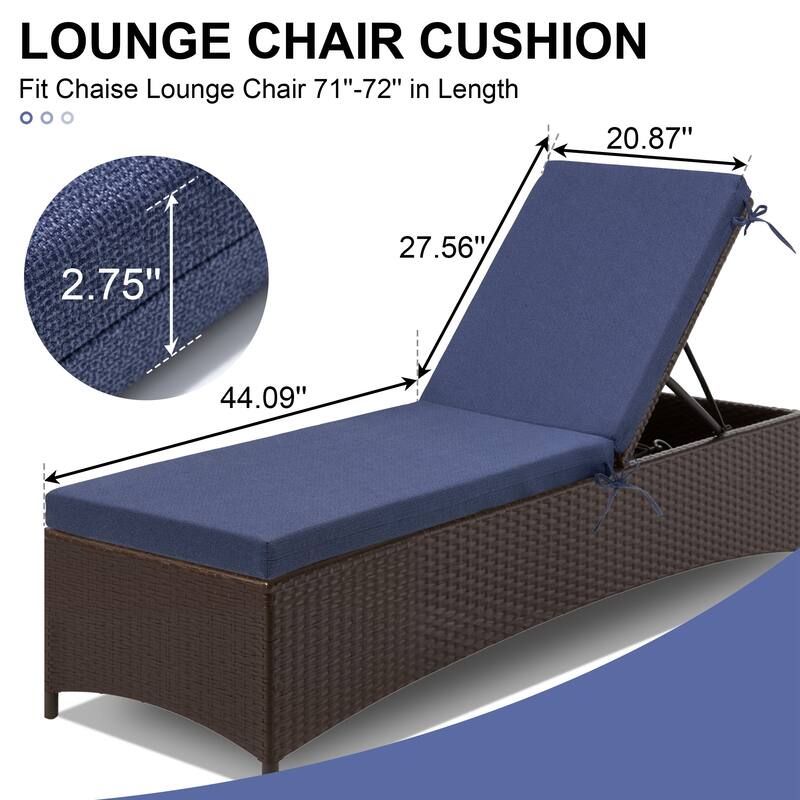 Outdoor Patio Chaise Lounge Chair Cushion