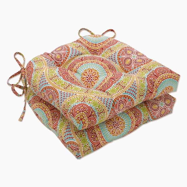 Pillow Perfect Outdoor Delancey Jubilee Deluxe Tufted Chairpad