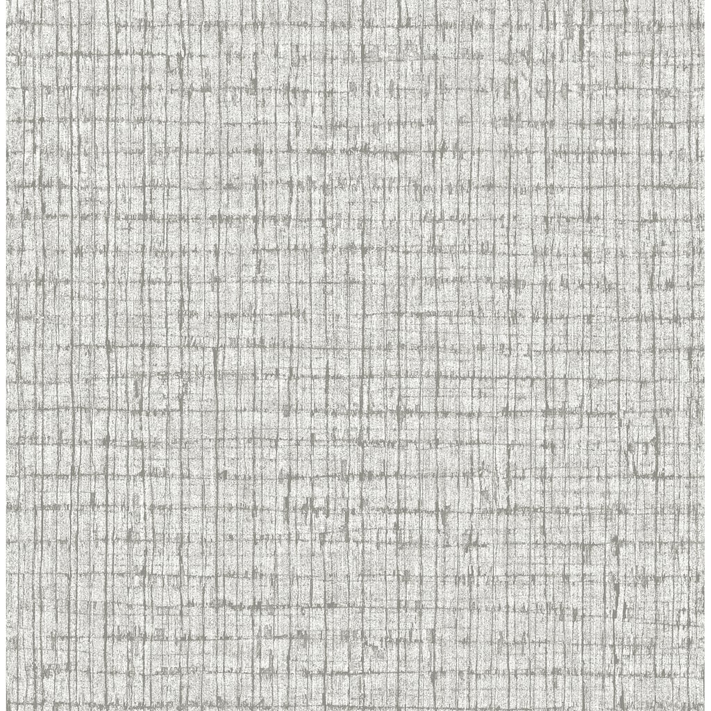 A-Street Prints Graphite Palm Weave Wallpaper