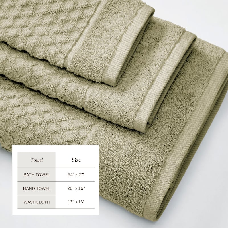 Linery & Co. Cotton Diamond Waffle Texture Bath Towels