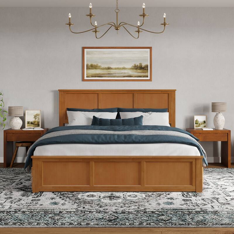 Charlotte Solid Wood Low Profile Platform Bed with Matching Footboard