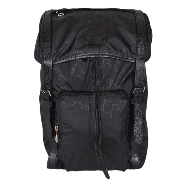 Shop Gucci 510336 Large Black Nylon GG Guccissima Backpack ...