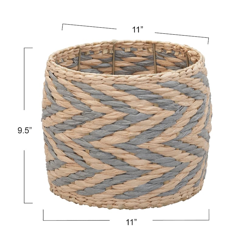 Household Essentials Cattail and Paper Zee Basket - 11.2"L x 11.2"W x 9.8"H