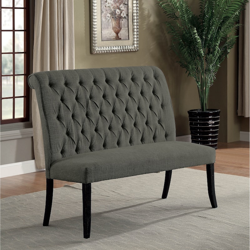 Mesta Traditional Grey 6-Piece Dining Table Set with Bench by Furniture of America