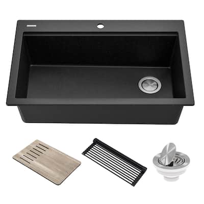 Kraus Bellucci 33" Drop In Single Basin Granite Composite Kitchen Sink