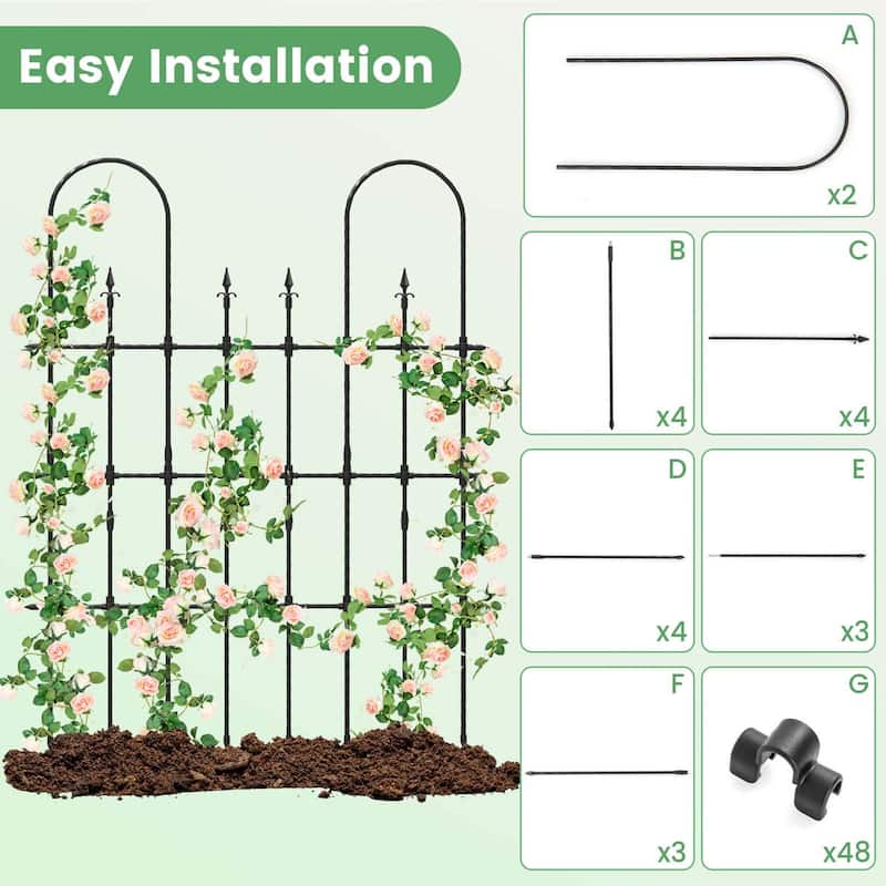 Costway 1/2 PCS 58" x 73" Garden Trellis for Climbing Plants Rustproof