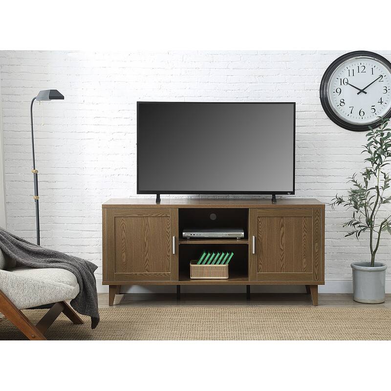 Modern 60 Inch TV Stand for TVs up to 65 inches, Classic Walnut Finish