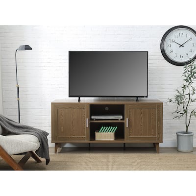 Modern 60 Inch TV Stand for TVs up to 65 inches, Classic Walnut Finish