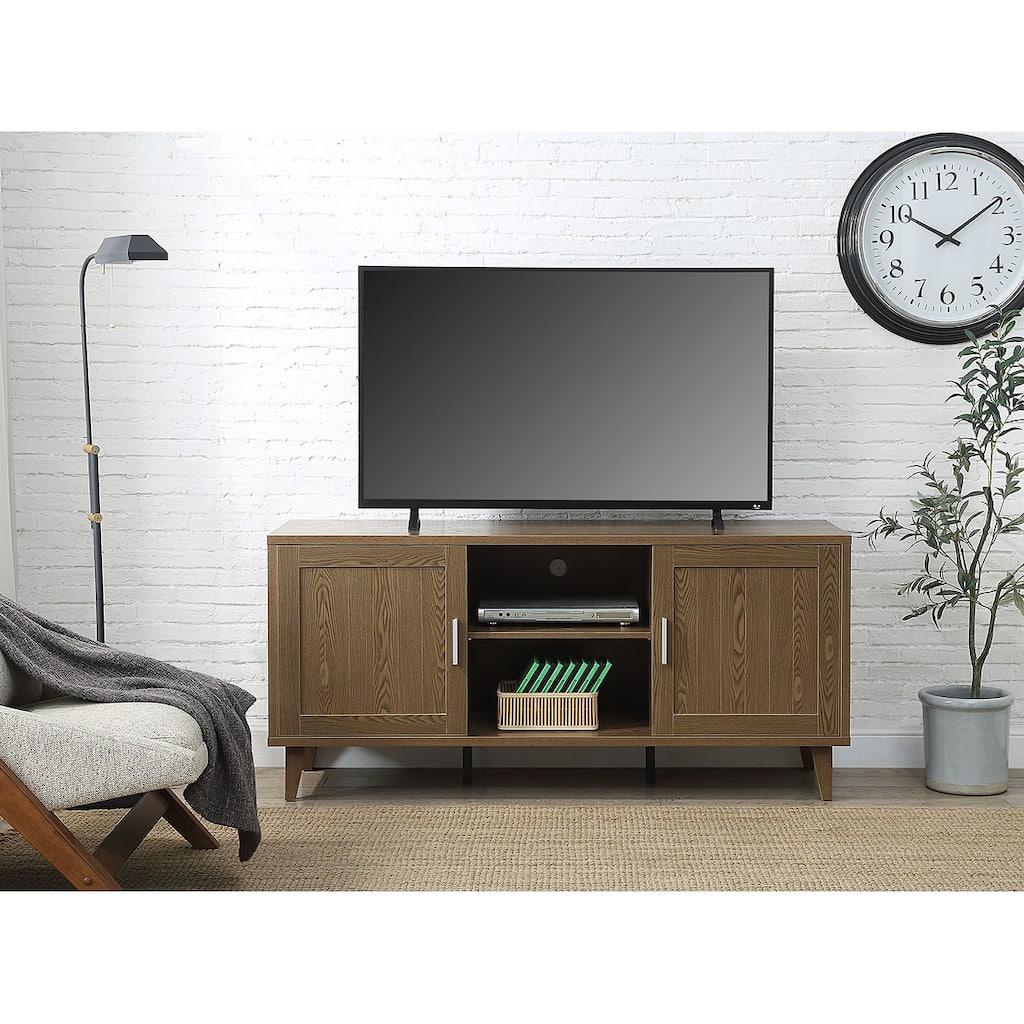 Modern 60 Inch TV Stand for TVs up to 65 inches, Classic Walnut Finish