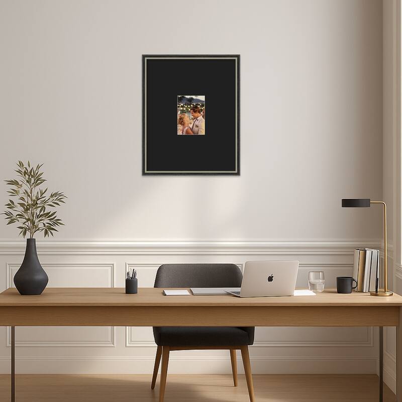 Theo Black Silver Narrow Framed Picture Frame, Photo Frame