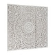 preview thumbnail 3 of 12, Brown or White Wooden Handmade Intricately Carved Floral Home Wall Decor with Mandala Design (Set of 3)