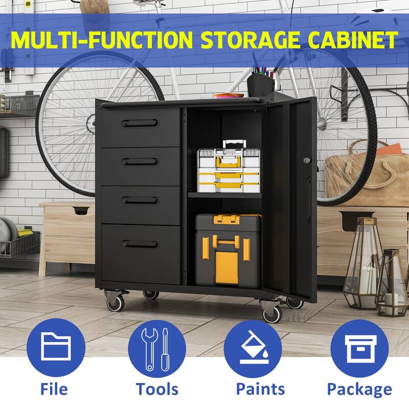 Sturdy Steel Rolling Cabinet