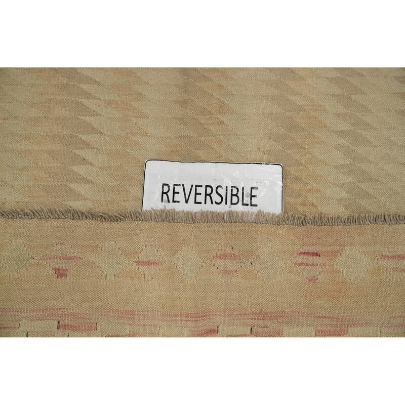 Hand Woven Oriental 100% Wool Carpet Southwestern Tribal Beige & Ivories Kilim Area Rug - 6' 4'' X 3' 11''