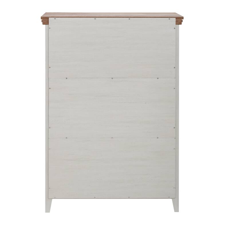 Beige Modern 5-Drawer Dresser, Stylish Closet Organizer Solution