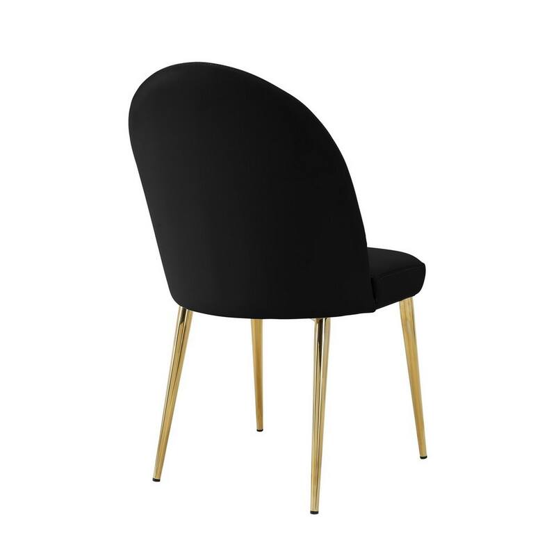Gold/Black Faux Leather Upholstered Metal Frame Dining Chair, Set of 2, Sturdy Dining Chair for Dining Rooms - 17.5