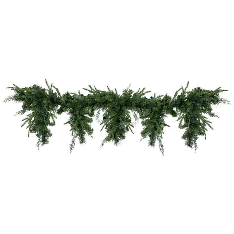 6' x 18" Mixed Pine Artificial Christmas Icicle Garland Unlit