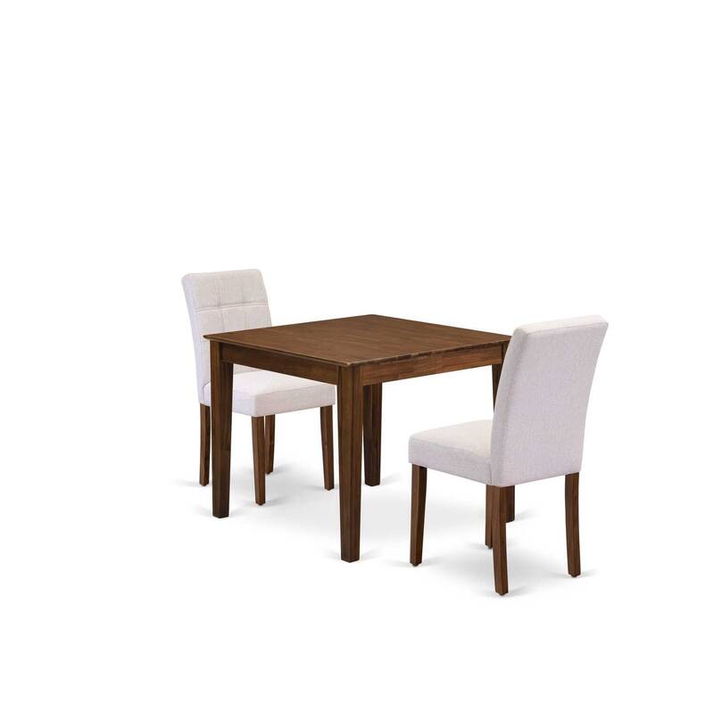 Square Dining Table Set with 2 Chairs - Southwestern Style Walnut Kitchen Set