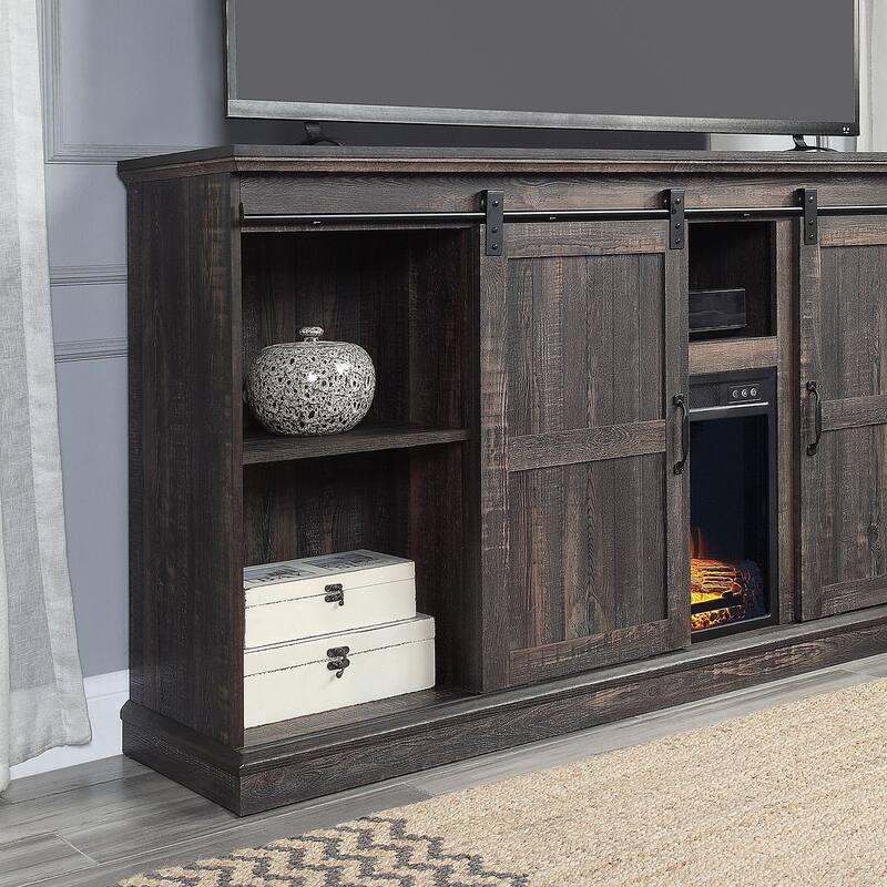 Myrtle 60 In. Fireplace Sliding Doors Media Console