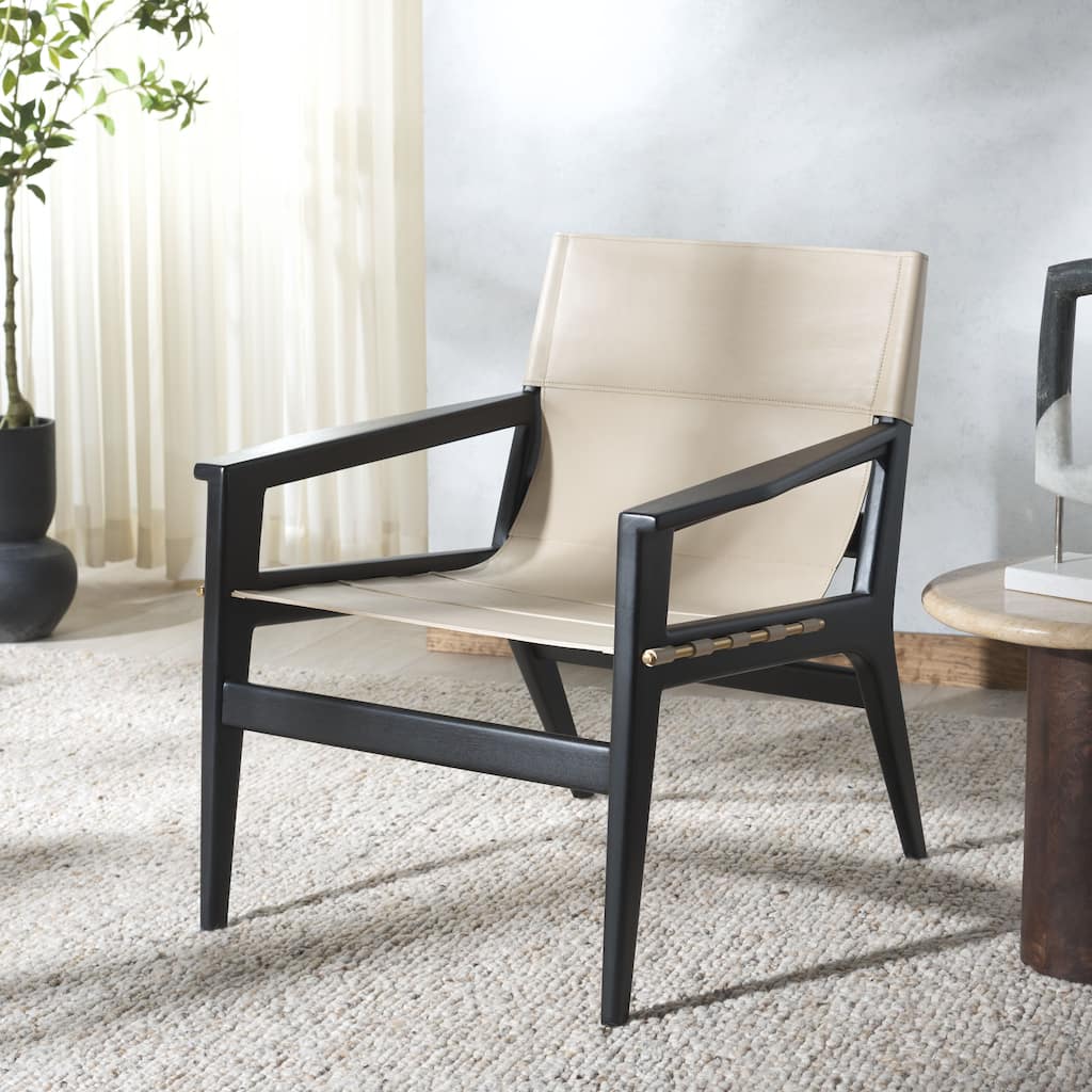 SAFAVIEH Couture Culkin Leather Sling Chair - 29"W x 31"D x 32"H