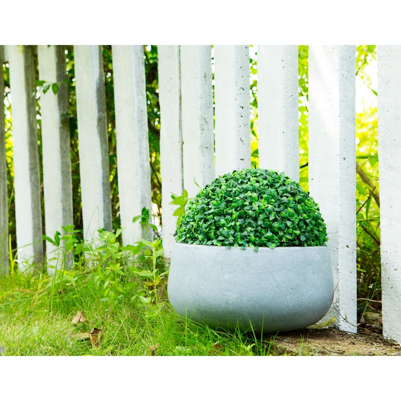 Durx-litecrete Lightweight Concrete Modern Low Bowl Cement Planter-Medium - 15.7'x15.7'x7.9'
