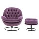 preview thumbnail 57 of 68, Living room chair with ottoman Purple