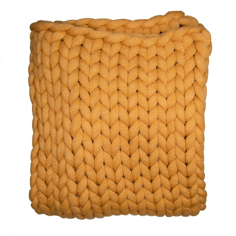 Donna Sharp Chunky Knit Throw - Gold
