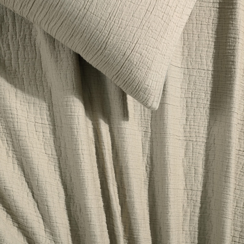 Calvin Klein Washed Texture Solid Cotton Duvet Cover Set