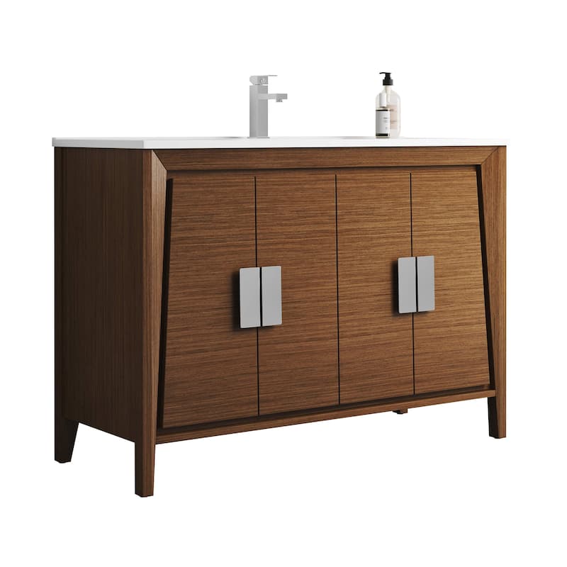 Fine Fixtures Imperial Collection Bathroom Vanity Cabinet Set, - 48 Inch - Single Sink - Wheat
