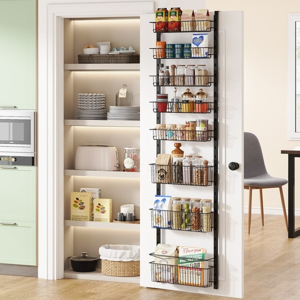 8 Tier Over the Door Pantry Organizer Adjustable Pantry Door Rack