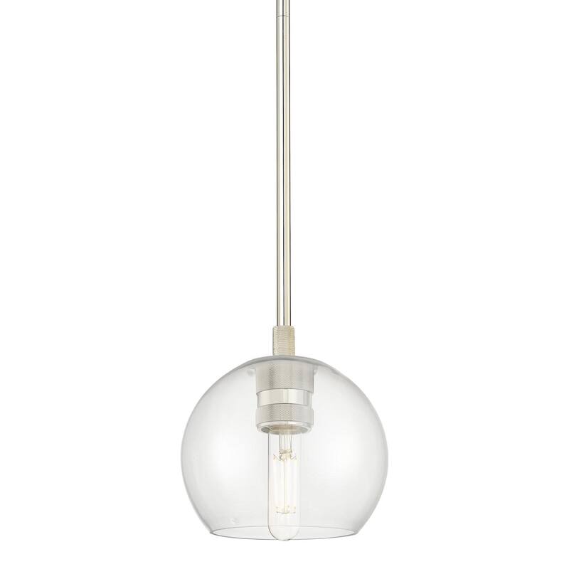 Innovations Lighting 434-1S-6-6 Crown Point Pendant Crown Point 6" - Polished Nickel / Clear