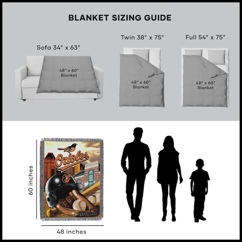 MLB Woven Tapestry Throw Blanket