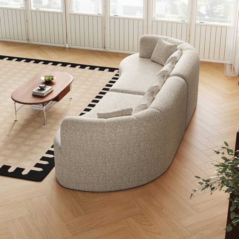 Oversized Cloud-Like Lounge Sofa, Sleeper Sofa with 6 Pillows, Four-Seater Loveseat Recliner Sofa with Deep Seat