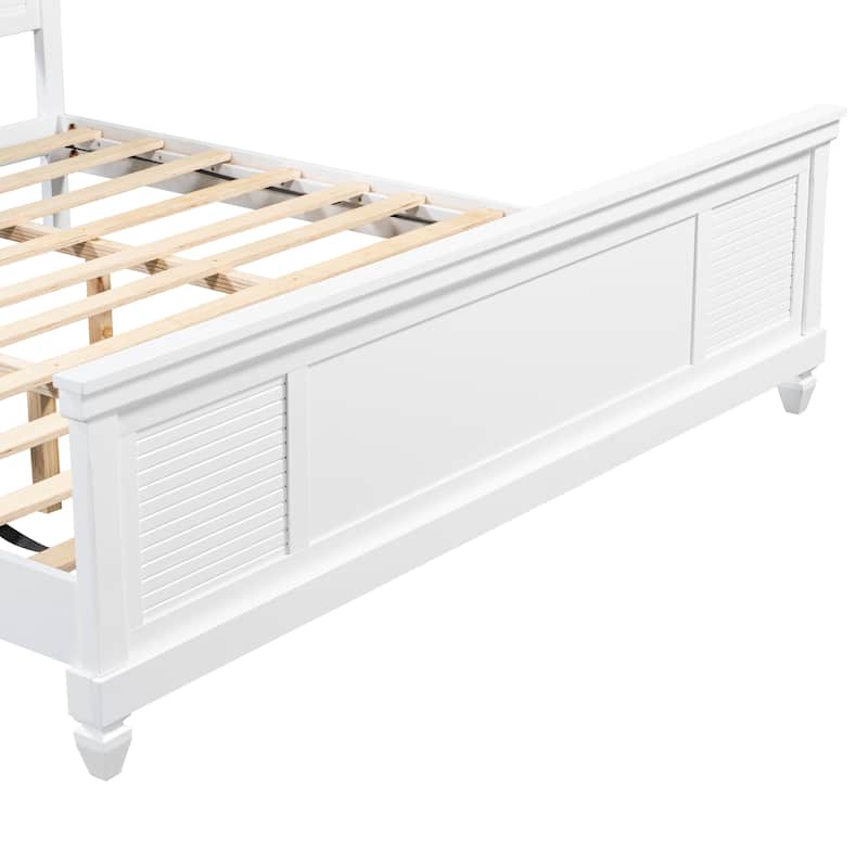 Christopher Knight Home - Elsa Elegant White Solid Wood Platform Bed with Farmhouse Style