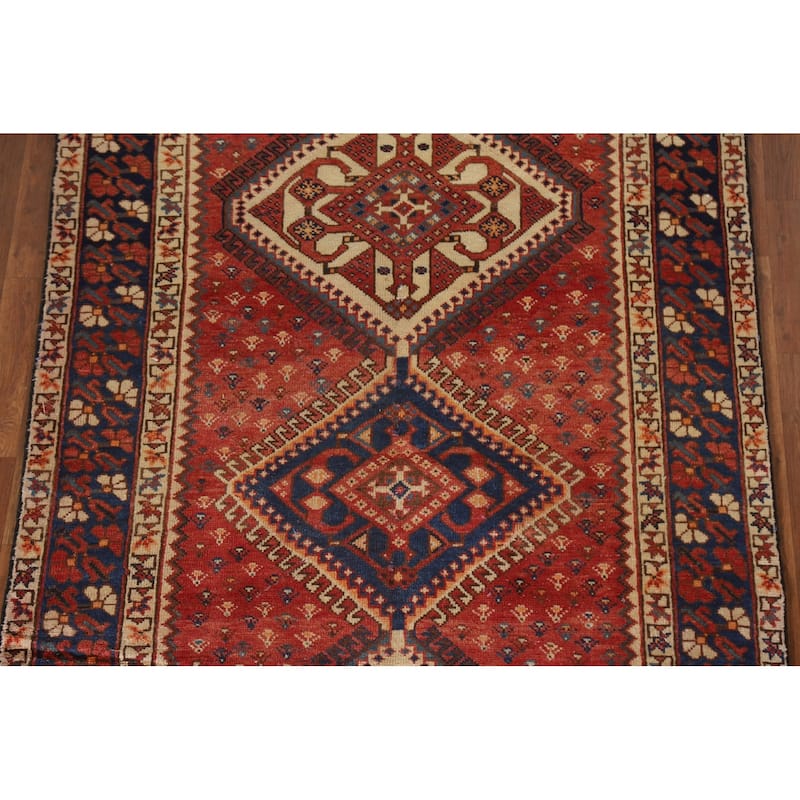 Traditional Bakhtiari Persian Vintage Area Rug Handmade Wool Carpet - 4'11"x 10'1"