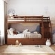 preview thumbnail 2 of 13, Wood Bunk Bed with Twin Trundle and 3 Storage Stairs, Walnut