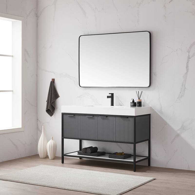 Marcilla 48 in. Single Sink Bath Vanity with Stone Sink Top