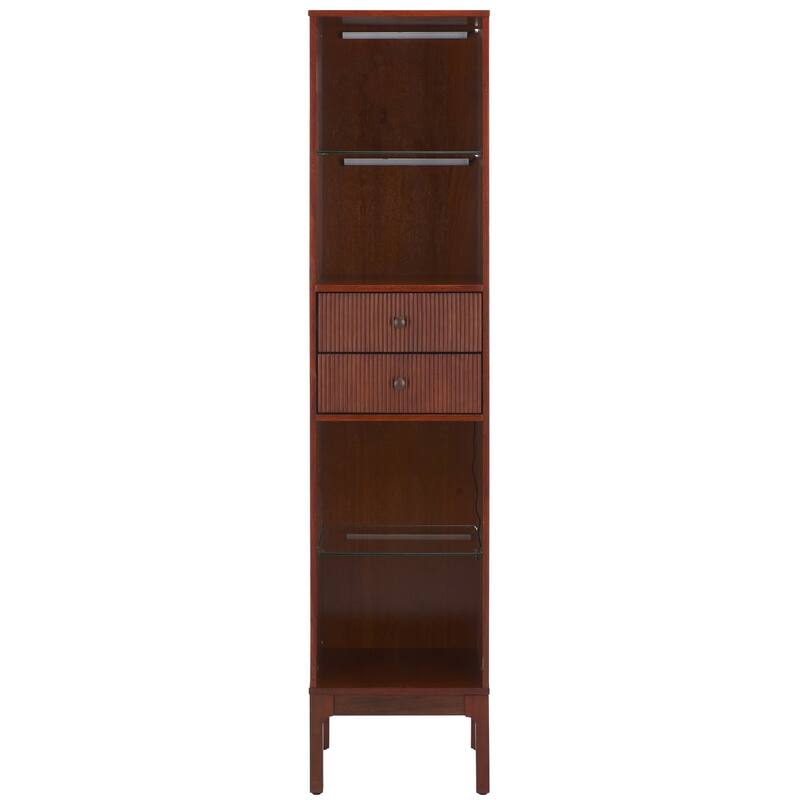 SEI Furniture Clairville Curio Bookcase Display Shelf - 16"W x 16"D x 70"H