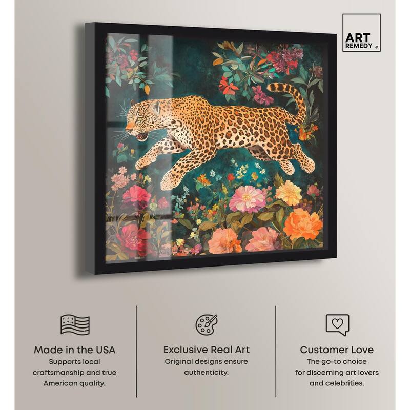 Tigers and Blooms Shadowbox by Art Remedy
