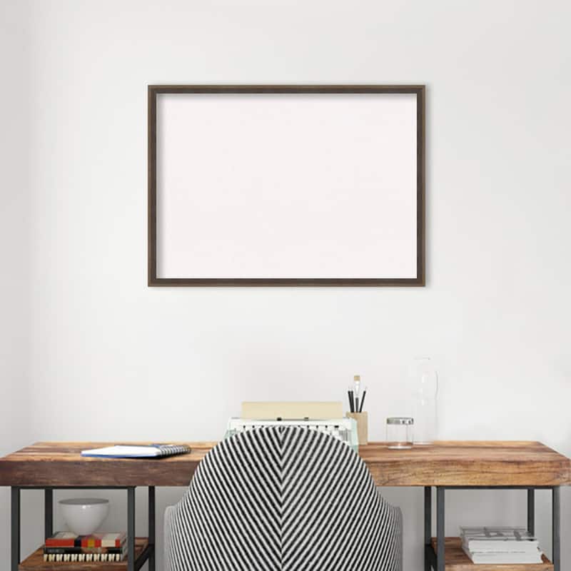 Hardwood Wedge Wood Framed White Corkboard Bulletin Board