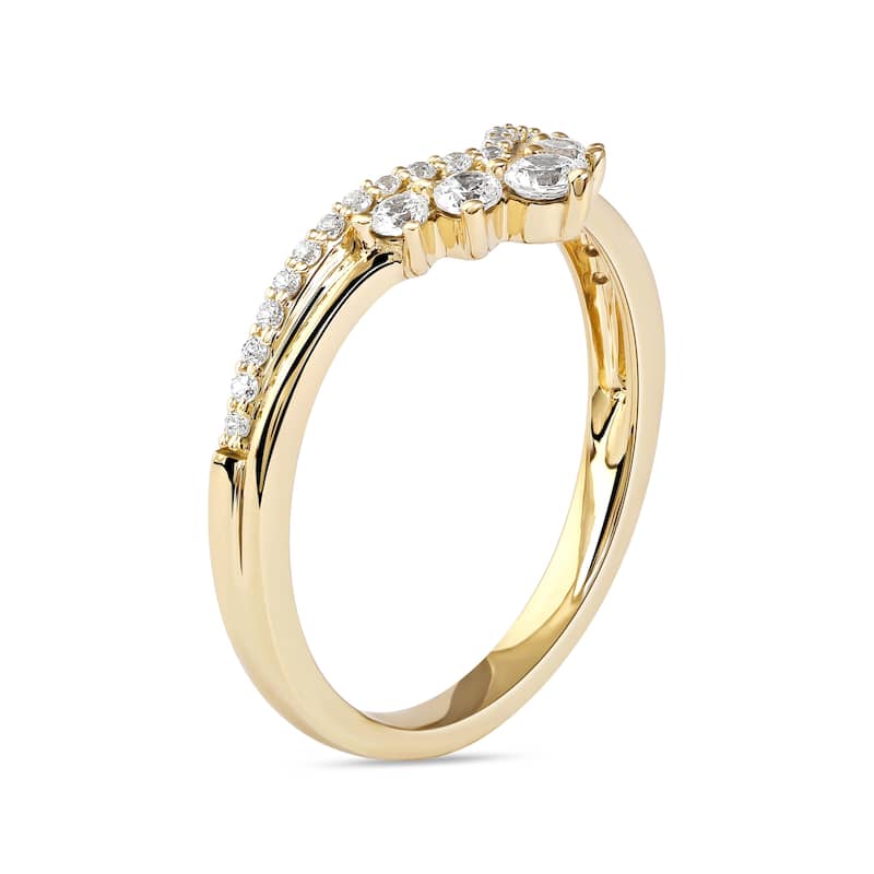 1/3ct TDW Diamond Contour Wedding Band in 10K Gold for Women