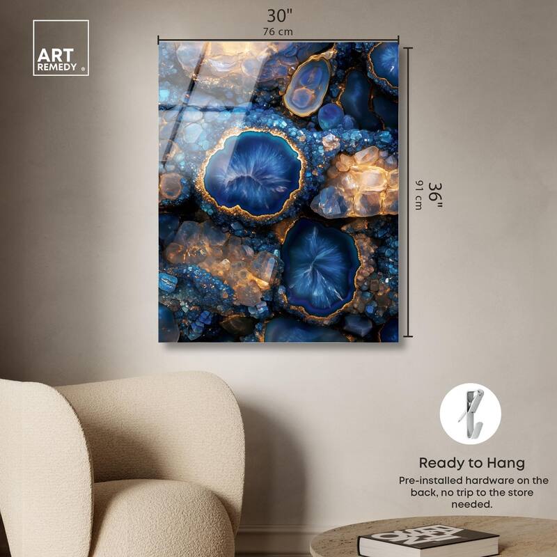 Oceanic Gold Sparkle Acrylic by Art Remedy, Ready to Hang