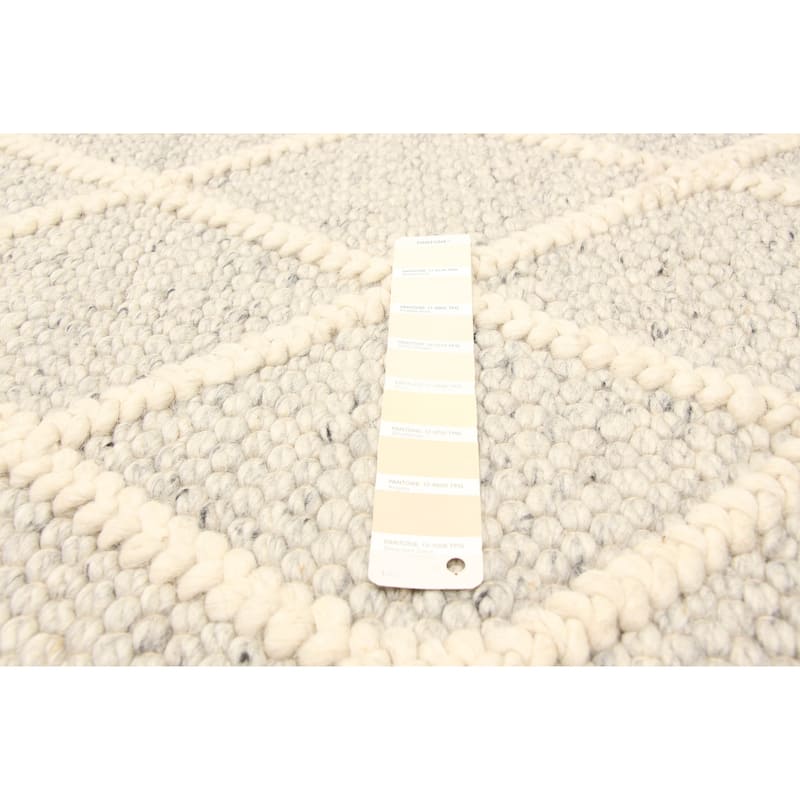 ECARPETGALLERY Braid weave Sienna Cream Wool Rug - 4'11 x 7'11