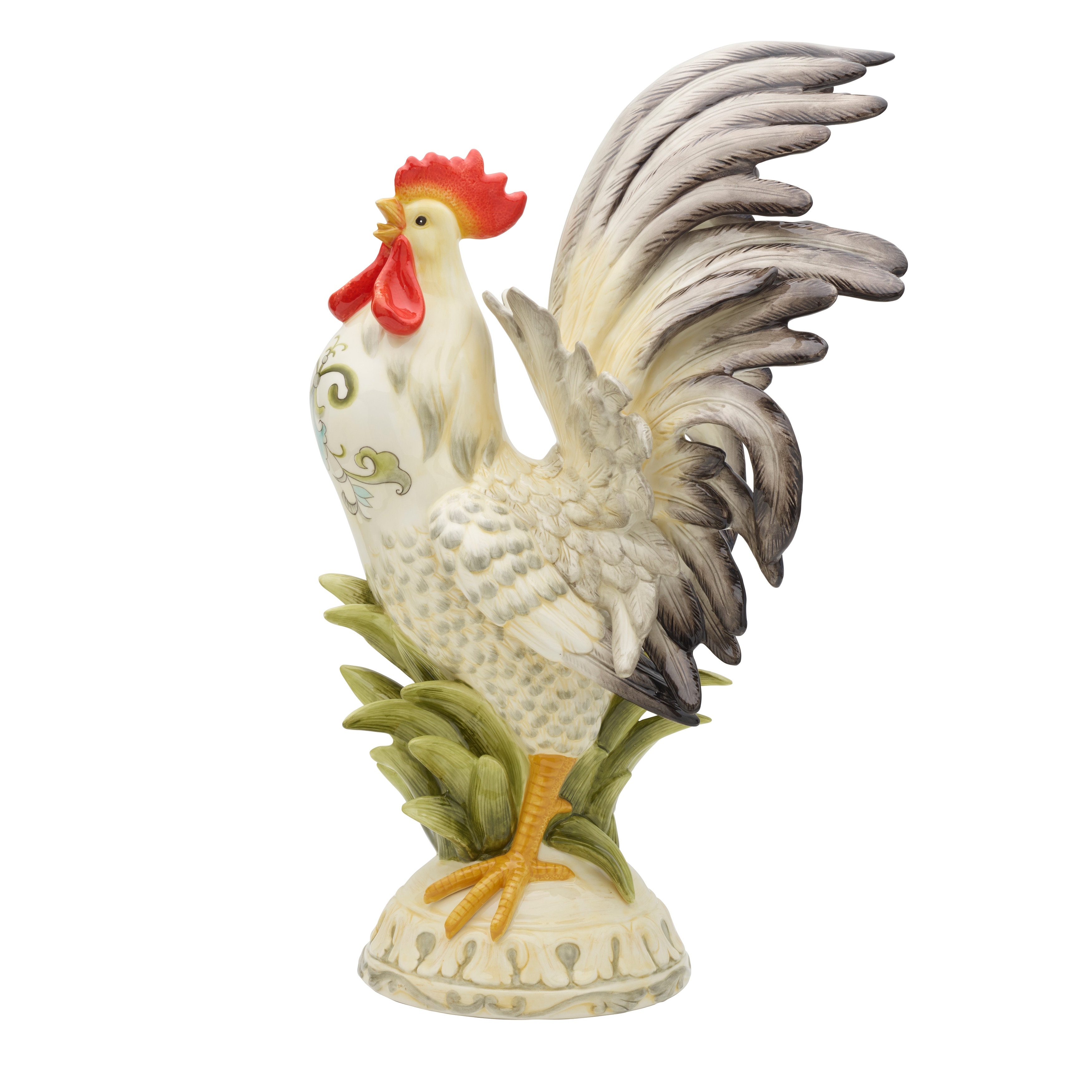Fitz and Floyd Lantana Rooster Figurine, 14 Inch - 14-inch