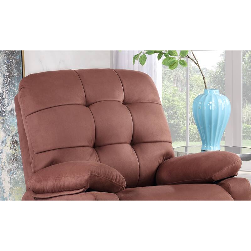 Contemporary Plush Microfiber Motion Recliner Chair with Manual Motion, Plush Armrest