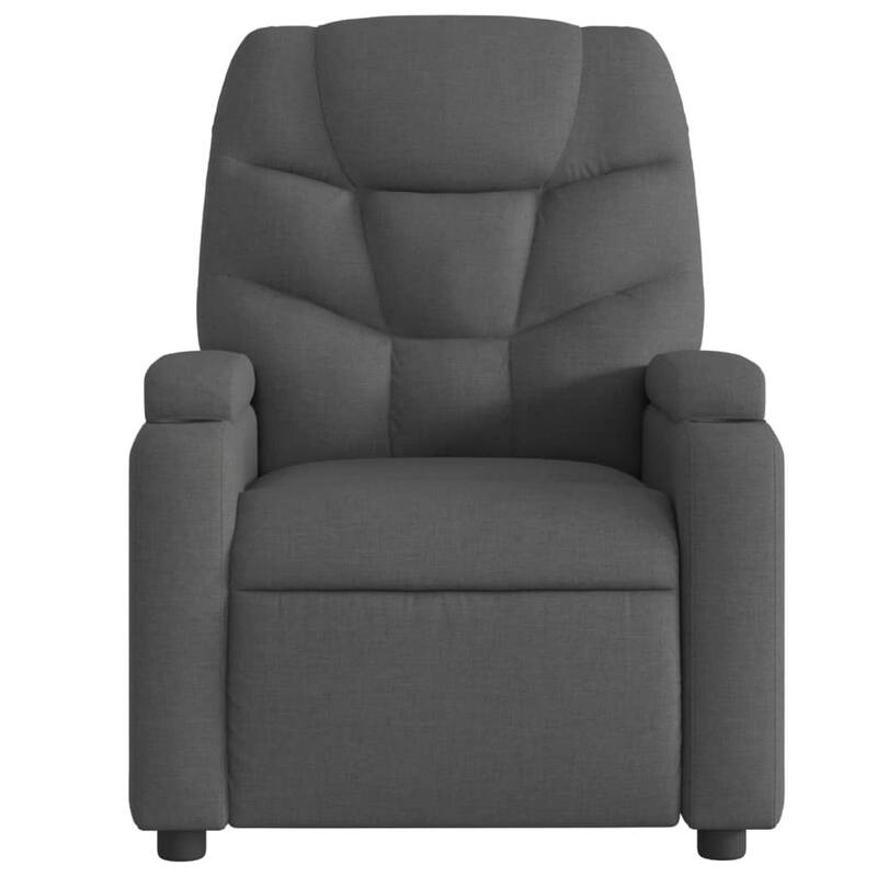 vidaXL Recliner Chair Dark grey Fabric (100% polyester), metal, plywood - 35.0 x 29.1 x 39.4