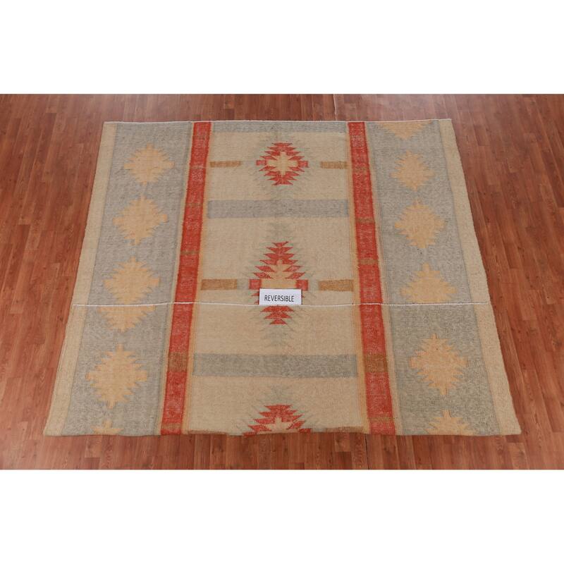 Hand Woven Oriental 100% Jute Carpet Southwestern Modern Beige & Ivories Kilim Area Rug - 10' 0'' X 8' 5''