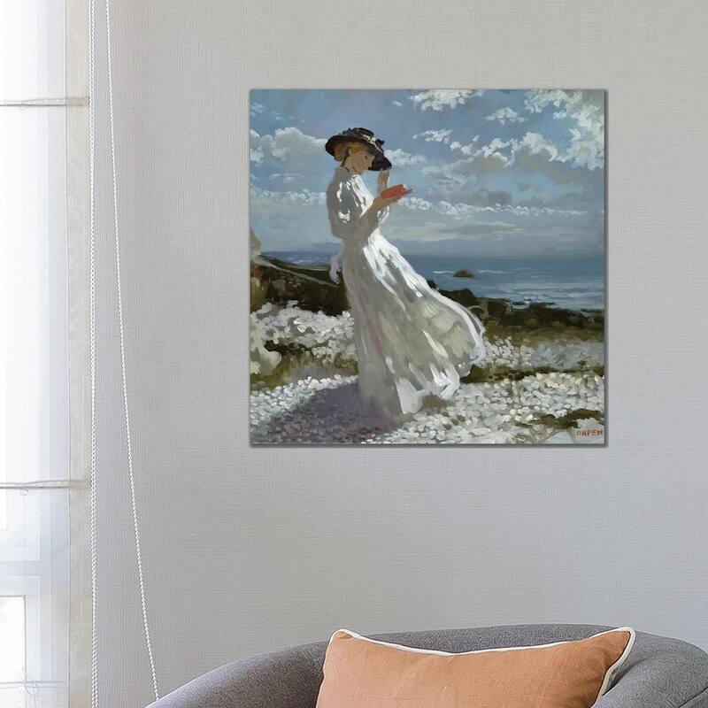 iCanvas "Grace reading at Howth Bay " by Sir William Orpen Canvas Print - 26x26x1.5