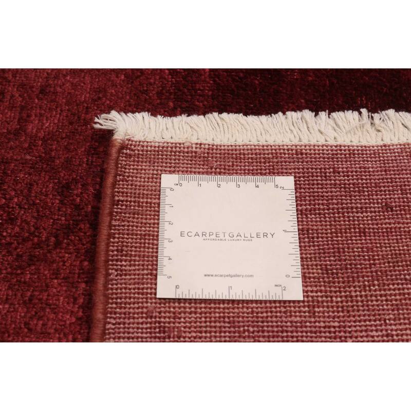 ECARPETGALLERY Hand-knotted Vibrance Burgundy Wool Rug - 8'10 x 11'6