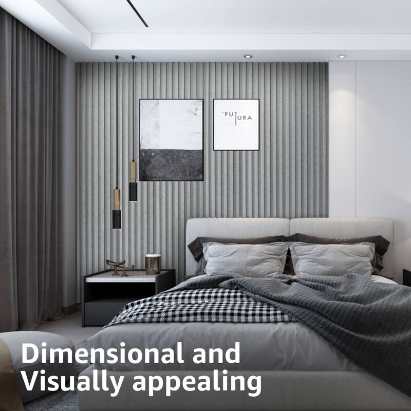 Art3d 96'' X 6'' Slat Wall Paneling for Home Decor, WPC Acoustic Diffuser Panel(Set of 8)
