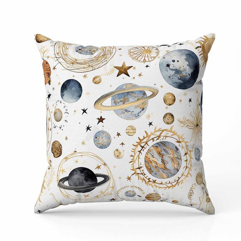 Space Fusion Faux Suede Reversible Throw Pillow White and Blue